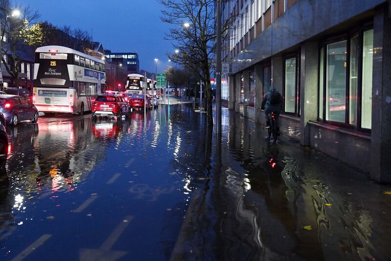 Pluvial, river and tidal flooding that were once considered extreme, will become more frequent, increasing damage in the areas already impacted and exposing new areas to risk. File picture: Denis Minihane Pluvial, river and tidal flooding that were once considered extreme, will become more frequent, increasing damage in the areas already impacted and exposing new areas to risk. File picture: Denis Minihane