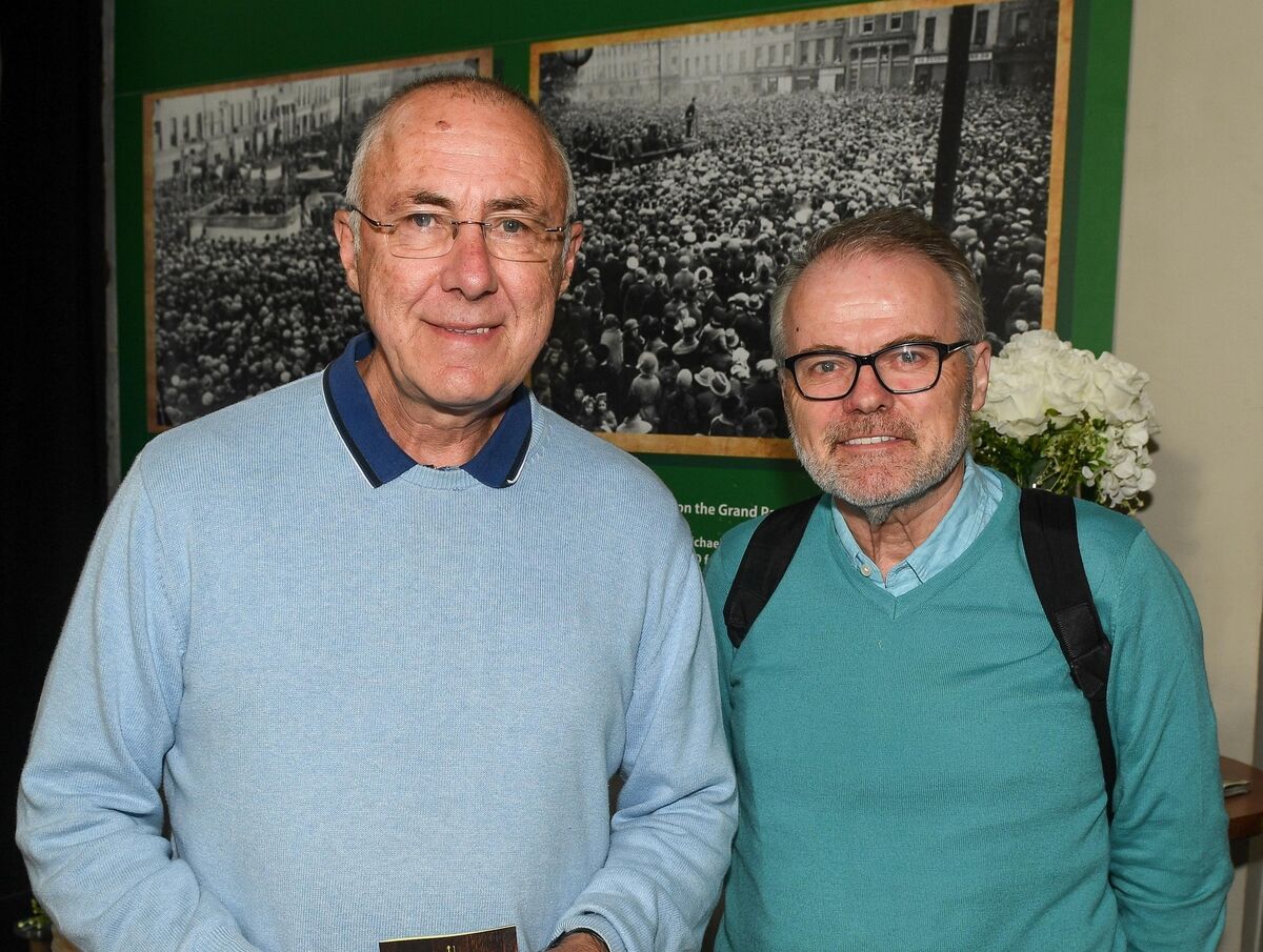  John Allen, Ballincollig, and Anthony Cummins, UCC, at the launch of Cork Folk Festival. Picture: David Keane