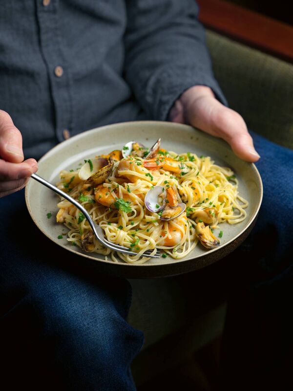 Michel Roux’s tagliolini with seafood. Picture: Cristian Barnett/PA Michel Roux’s tagliolini with seafood. Picture: Cristian Barnett/PA