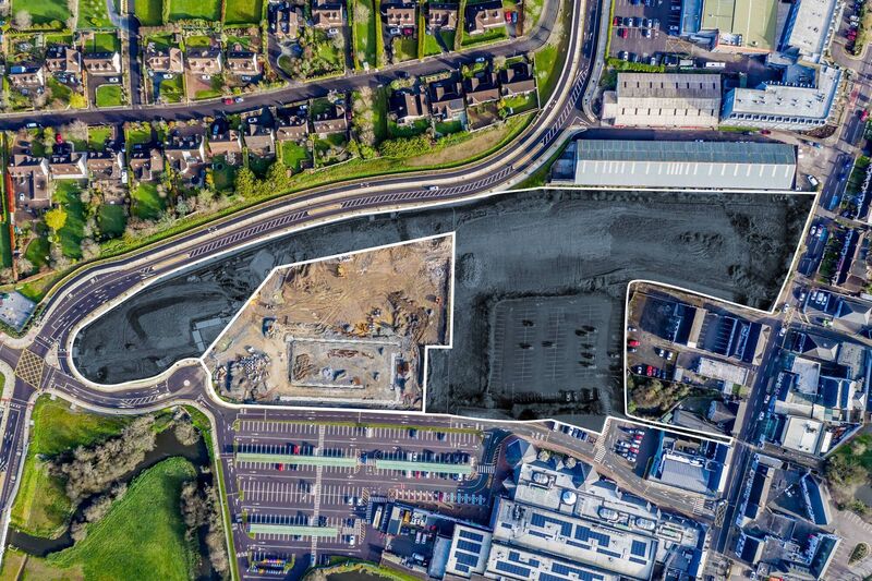 Carrigaline development site showing Aldi site under construction earlier this summer