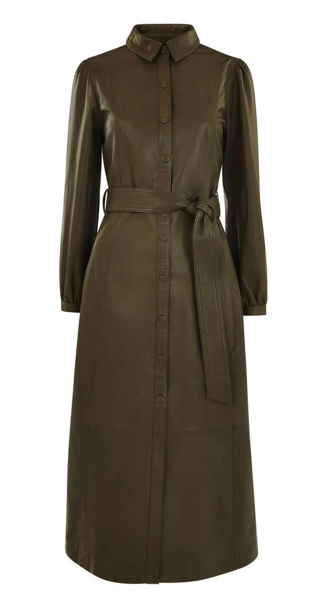 Phoebe leather shirt dress, Whistles, €585