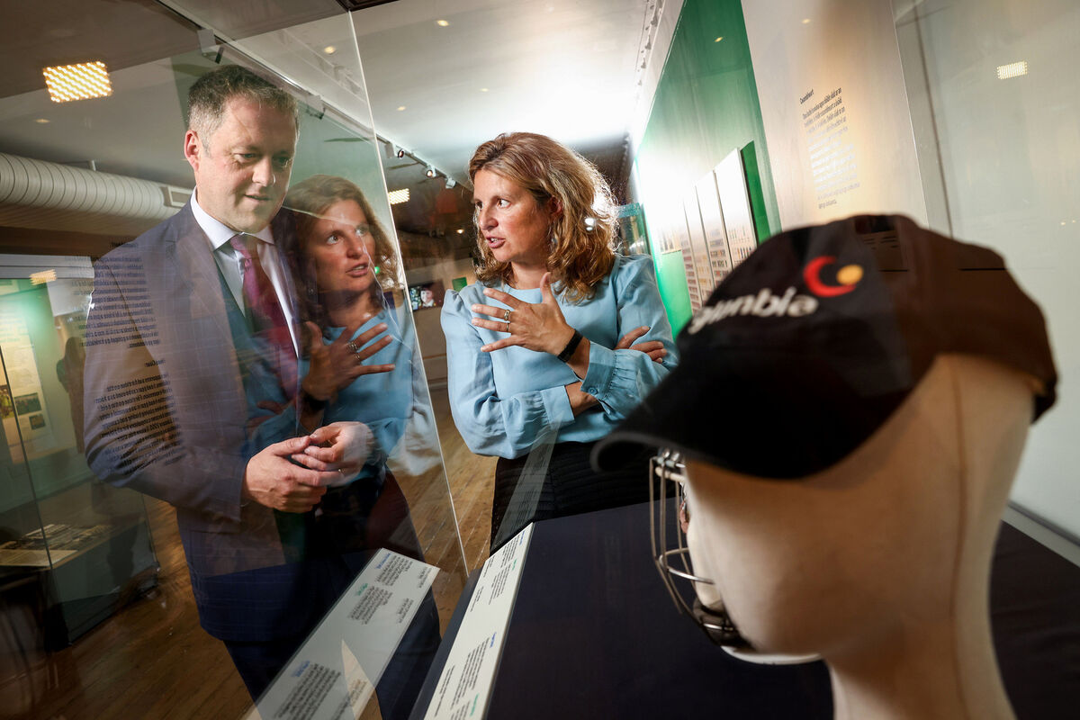 Minister for Sport and Physical Education Thomas Byrne (left) with Director of the National Museum of Ireland Lynn Scarff look at the baseball cap worn by one of the most successful managers in the history of hurling, Brian Cody, when he was Kilkenny senior hurling manager from 1999-2022. Picture: Marc O'Sullivan Minister for Sport and Physical Education Thomas Byrne (left) with Director of the National Museum of Ireland Lynn Scarff look at the baseball cap worn by one of the most successful managers in the history of hurling, Brian Cody, when he was Kilkenny senior hurling manager from 1999-2022. Picture: Marc O'Sullivan
