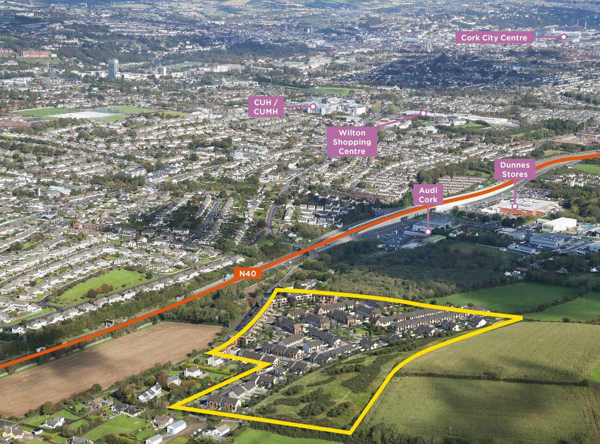 Waterfall, Bishopstown land sold  €10.4m and is now being developed for housing, with three-bed homes selling for over €400,000