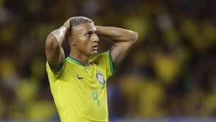 <p>TURBULENT TIME: Brazil's Richarlison reacts during a qualifying soccer match for the FIFA World Cup 2026 against Bolivia. (AP Photo/Bruna Prado)</p>