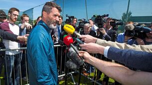 <p>Roy Keane speaking to the media during his time on Ireland' coaching staff. Pic Credit Â©INPHO/Cathal Noonan</p>