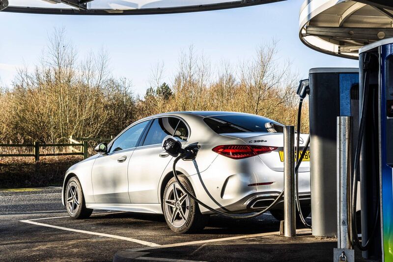 Plug-in hybrids, such as the Mercedes C300e pictured, are popular choices with company car drivers.