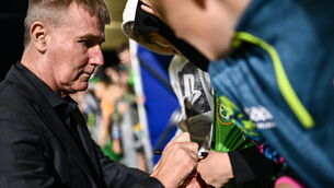 <p>IN DEMAND: Republic of Ireland manager Stephen Kenny with supporters after the UEFA European Under-21 Championship Qualifier match against San Marino at Turner’s Cross. Picture: Eóin Noonan/Sportsfile</p>