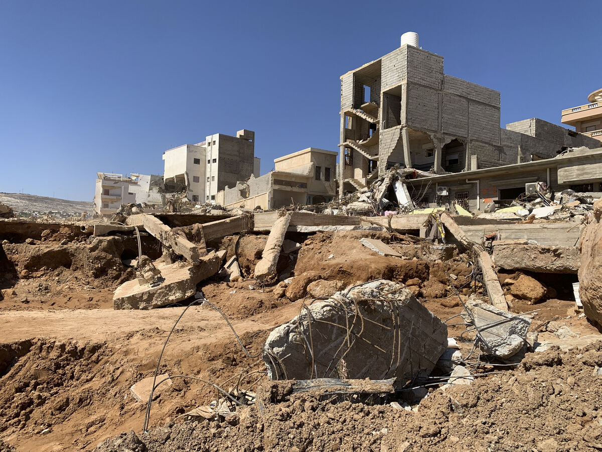 The aftermath of the disastrous flooding in Derna, Libya, on Thursday. Picture: Yousef Murad/AP