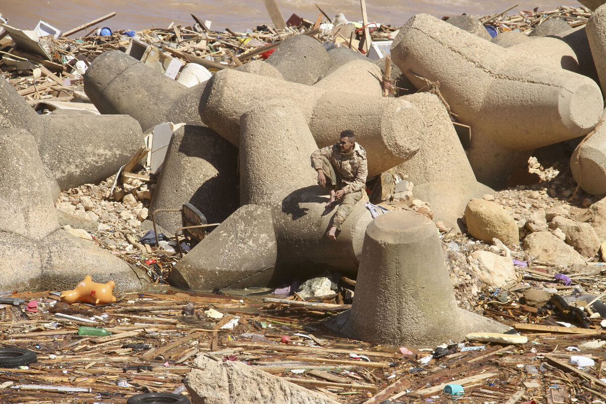 Damage from massive flooding in Derna, Libya. Picture: Yousef Murad/AP