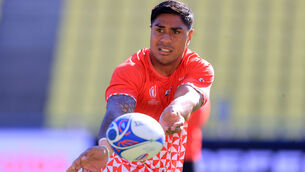 <p>FAMILIAR FACE: Malakai Fekitoa during the Tonga Captain’s Run at Stade de Beaujoire, Nantes. Picture: INPHO/Dan Sheridan</p>