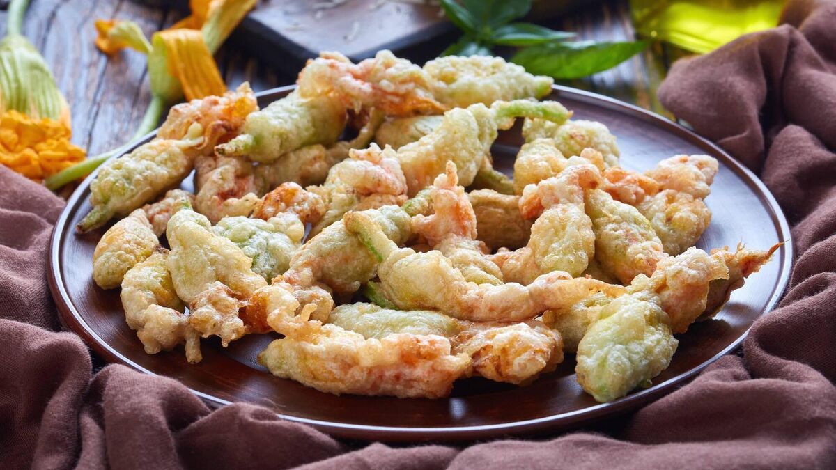 Courgette Flower, Meadow Field Goat’s Cheese and Local Honey