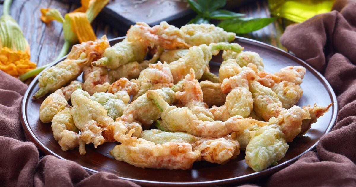 Courgette Flower, Meadow Field Goat’s Cheese and Local Honey