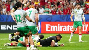 <p>Wales’ Taulupe Faletau scores their fourth try against Portugal (Mike Egerton/PA).</p>