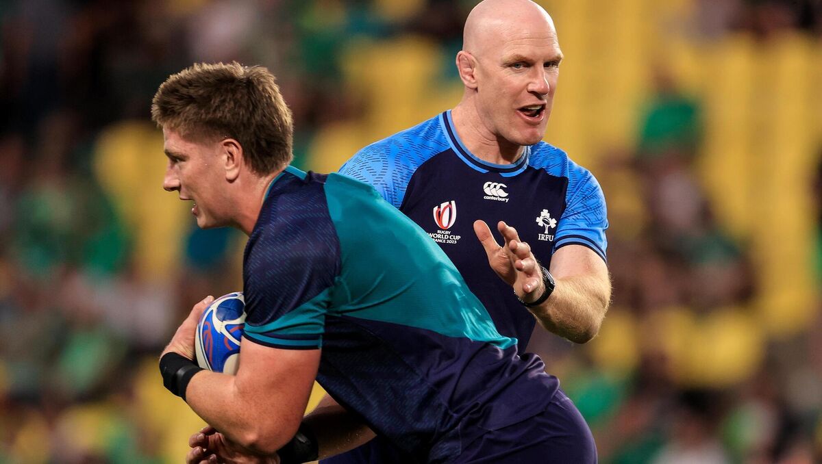 FINE TUNING: Ireland's Joe McCarthy and Forwards Coach Paul O'Connell. Picture: INPHO/Dan Sheridan