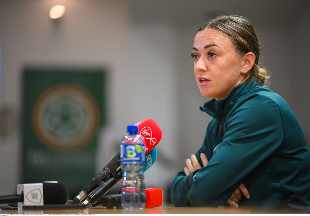Katie McCabe during a Republic of Ireland women press conference at the FAI Headquarters in Abbotstown, Dublin. Photo by Stephen McCarthy/Sportsfile