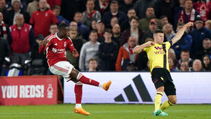 <p>Callum Hudson-Odoi’s brilliant goal earned Nottingham Forest a point against Burnley. Pic: Joe Giddens/PA</p>