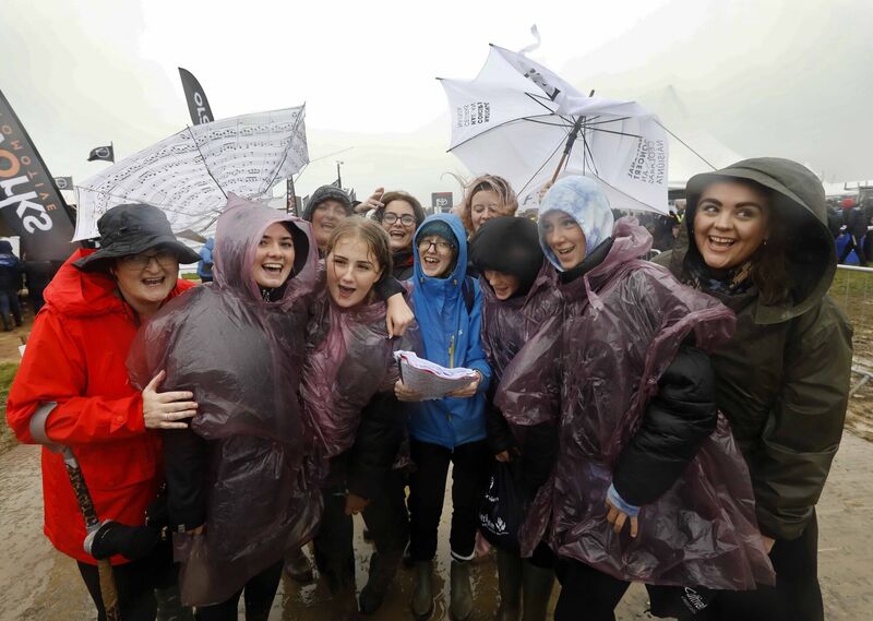The National Symphony Chorus braved the elements to perform at the official opening by President Michael D Higgins of the National Ploughing Championships. Picture: Mark Stedman The National Symphony Chorus braved the elements to perform at the official opening by President Michael D Higgins of the National Ploughing Championships. Picture: Mark Stedman