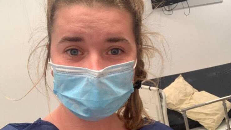 Judithe Allen on the morning of her operation.