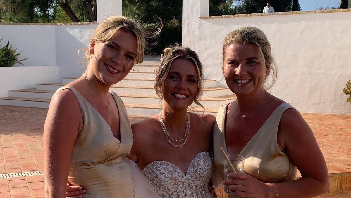 Sisters Julliah, Rebekah, and Judithe Allen at the wedding in Portugal this summer.