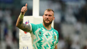 <p>THUMBS UP TO IRELAND: South Africa's RG Snyman after the 2023 Rugby World Cup Pool B match at the Stade de Marseille. Photo credit: Mike Egerton/PA Wire.</p>