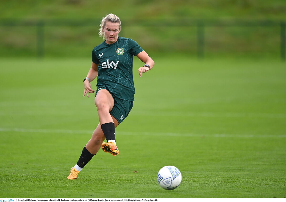 Saoirse Noonan during a Republic of Ireland women training session at the FAI National Training Centre in Abbotstown, Dublin. Photo by Stephen McCarthy/Sportsfile