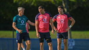 <p>Easterby and Tadhg Beirne and Stuart McCloskey during an Ireland rugby squad training session at Complexe de la Chambrerie in Tours, France. Photo by Brendan Moran/Sportsfile</p>