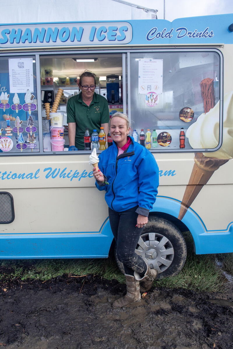Glenda Murphy at the ice-cream van on the second day of the National Ploughing Championships. Picture: Dan Linehan