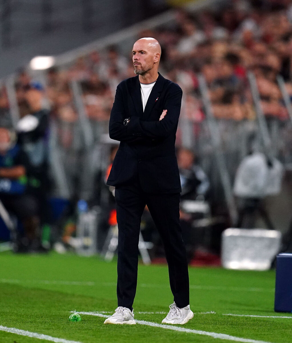 Manchester United manager Erik ten Hag on the touchline.