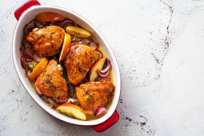 Apple and chicken dinner