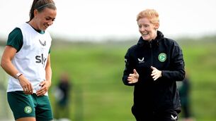 <p>BACK AT IT: Katie McCabe and interim head coach Eileen Gleeson. Picture: INPHO/Ryan Byrne</p>