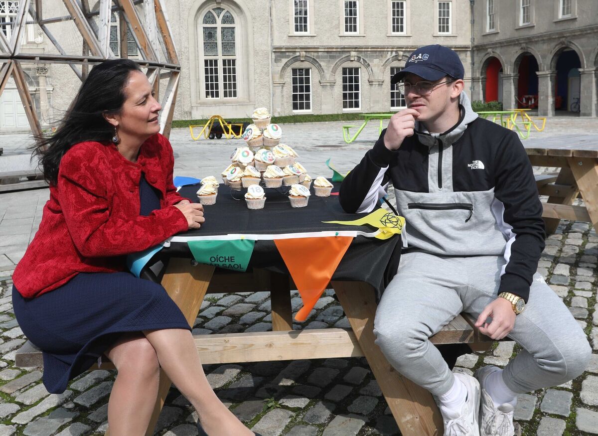 Culture Minister Catherine Martin with Limerick rapper Strange Boy at IMMA in Dublin which is participating in Culture Night with the start of the Earth Rising Festival. It's just one of thousands of Culture Night events nationwide tonight, Friday September 22. Picture: Sasko Lazarov/Photocall Ireland Culture Minister Catherine Martin with Limerick rapper Strange Boy at IMMA in Dublin which is participating in Culture Night with the start of the Earth Rising Festival. It's just one of thousands of Culture Night events nationwide tonight, Friday September 22. Picture: Sasko Lazarov/Photocall Ireland