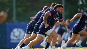 <p>Rory Sutherland in training for Scotland (David Davies/PA))</p>