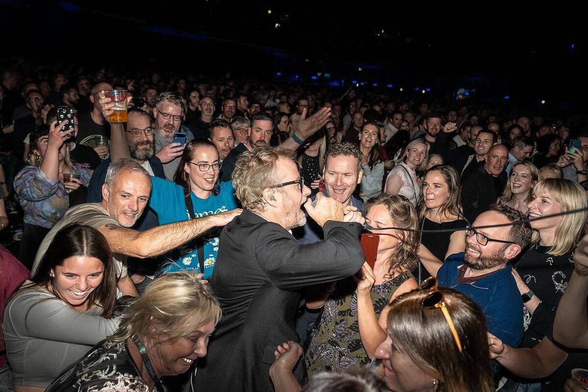Matt Berninger of The National mingles with the crowd at 3Arena, Dublin. Picture: Graham MacIndoe via The National Facebook 