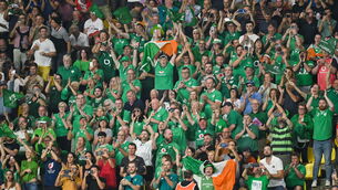 <p>SUPPORT: Irish support has been massive so far and expect a sea of green in Paris on Saturday.  Pic: Brendan Moran/Sportsfile</p>