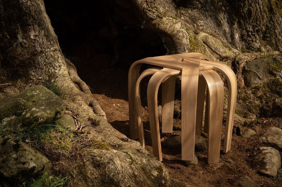 Angus Ross Furniture showed three stacking stools made from steam-bent ash.