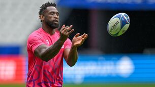 <p>CAPTAIN FANTASTIC: Siya Kolisi during the South Africa rugby squad captain's run at the Stade de France in Saint Denis, Paris, France. Pic: Brendan Moran/Sportsfile</p>