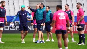 <p>INSTRUCTIONS: Ireland head coach Andy Farrell during the captain's run at the Stade de France in Paris. Pic: PA</p>