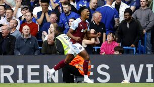 <p>WINNER: Aston Villa's Ollie Watkins celebrates scoring his side's goal during the Premier League match at Stamford Bridge. Pic: Nigel French/PA Wire</p>