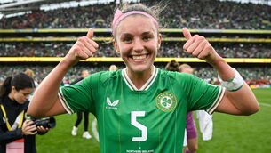 <p>FRESH FACE: Caitlin Hayes of Republic of Ireland after her side's victory at Aviva Stadium. Picture: Stephen McCarthy/Sportsfile</p>