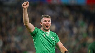 <p>TO THE VICTOR GO THE SPOILS: Peter O’Mahony of Ireland celebrates. Pic: Brendan Moran/Sportsfile</p>