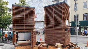 <p>Controversial 'robotic trees' were officially rolled out across Cork City Centre in 2021. Picture: Cork City Council</p>