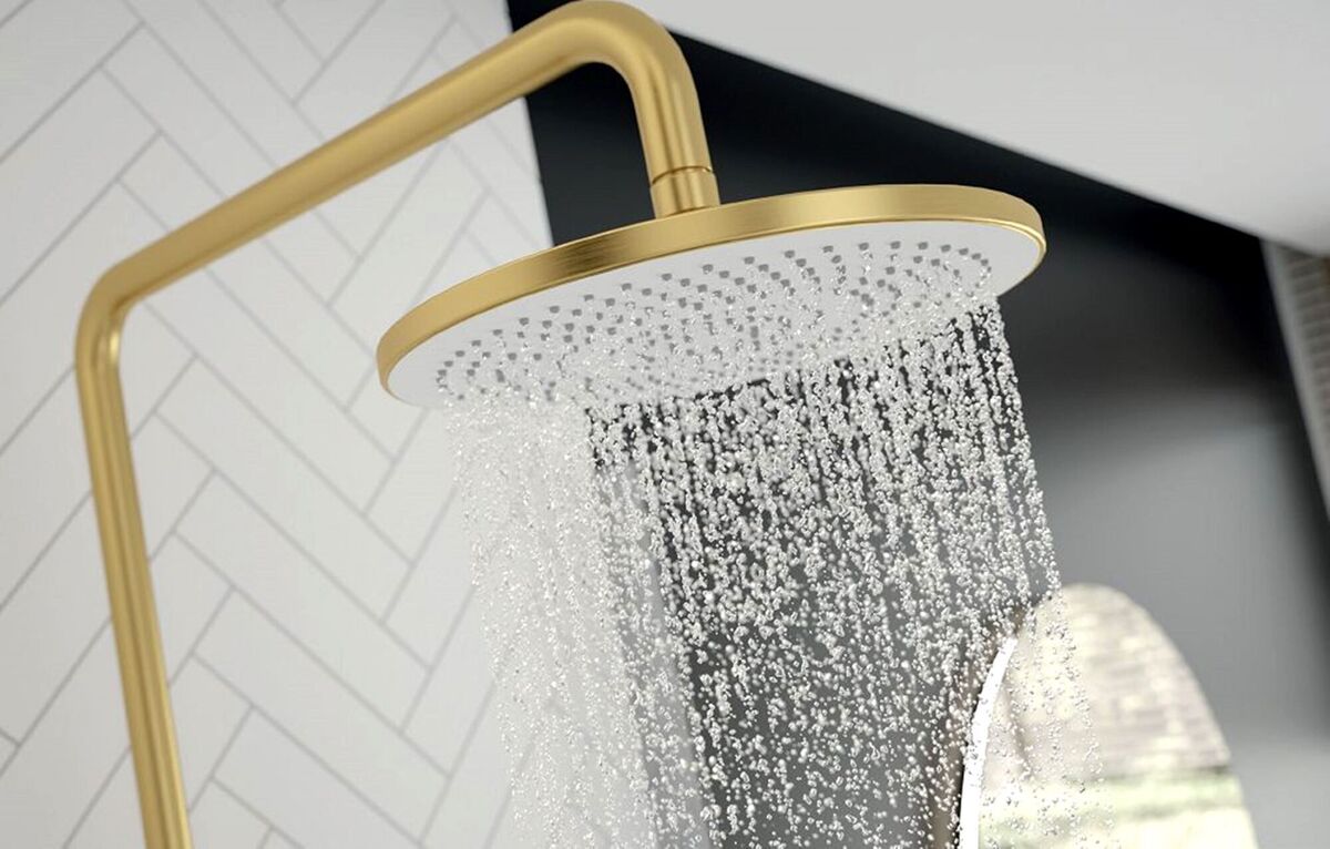 Sonas wow with this Alita Combination Rain-Shower kit in Brushed Gold. 0.5 bar minimum, cool-touch, 6l per minute aerator (water saving). Three function hand-held shower, €495, sonasbathrooms.com (dealers nationwide)