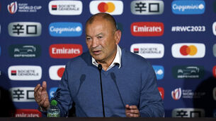 <p>FALL-OUT: Eddie Jones is facing an early exit from the Rugby World Cup after his Australia side were thrashed by Wales. Picture: Andrew Matthews/PA</p>