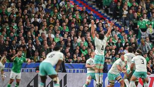 <p>BIG OBSTACLE: Ronan Kelleher of Ireland throws the ball into a lineout during the 2023 Rugby World Cup Pool B match against South Africa at Stade de France. Pic: Brendan Moran/Sportsfile</p>