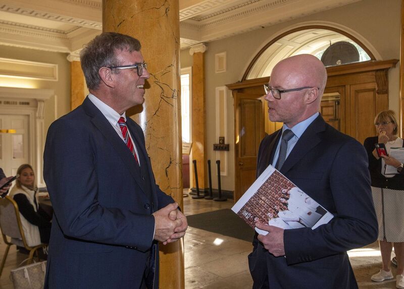 Ombudsman Ger Deering chats with Health Minister Stephen Donnelly at the Irish Patients Association Conference. Ombudsman Ger Deering chats with Health Minister Stephen Donnelly at the Irish Patients Association Conference.