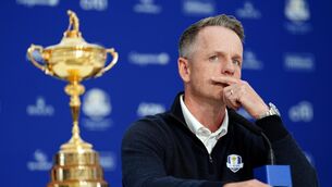 <p>TOUGH TASK: Europe captain Luke Donald during the captains press conference at the Marco Simone Golf and Country Club, Rome. Pic: PA</p>
