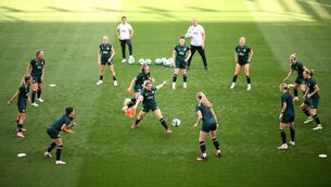 <p>LAST MINUTE PREP: Republic of Ireland women training session at Hidegkuti Nándor Stadium in Budapest, Hungary. Pic: Stephen McCarthy/Sportsfile</p>