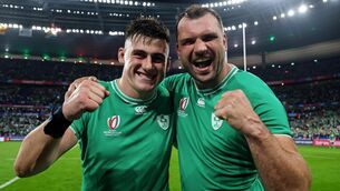 <p>RARING TO GO: Ireland's Dan Sheehan (left) celebrates with and Tadhg Beirne after the win over South Africa. Pic: INPHO/Dan Sheridan</p>