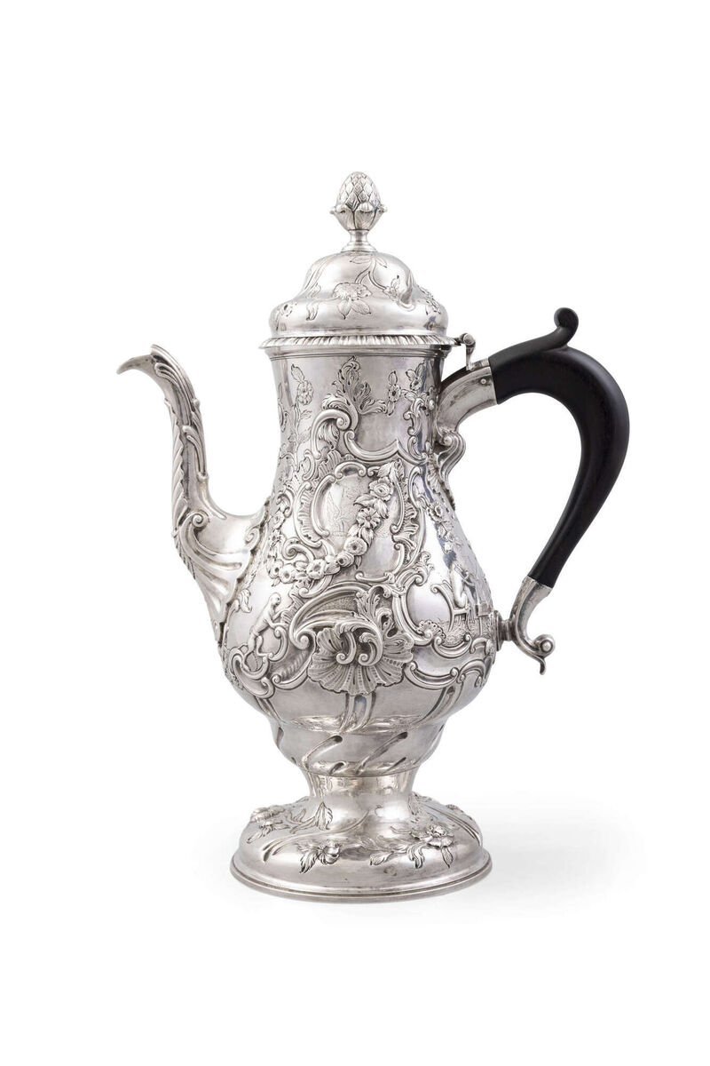 A c1770 Cork coffee pot by John Nicholson.