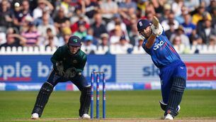 <p>STYLISH: England's Sam Hain bats watched by Ireland wicketkeeper Lorcan Tucker during the third Metro Bank one day international at the Seat Unique Stadium, Bristol. Pic: Nick Potts/PA Wire</p>